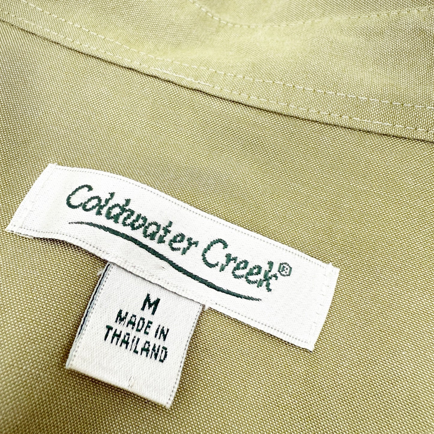 Coldwater Creek sage green Button Down Top blouse women's MEDIUM work office