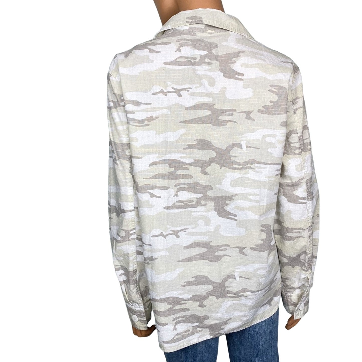 Sanctuary neutral gray white CAMOUFLAGE jacket shirt TOP size MEDIUM new $139