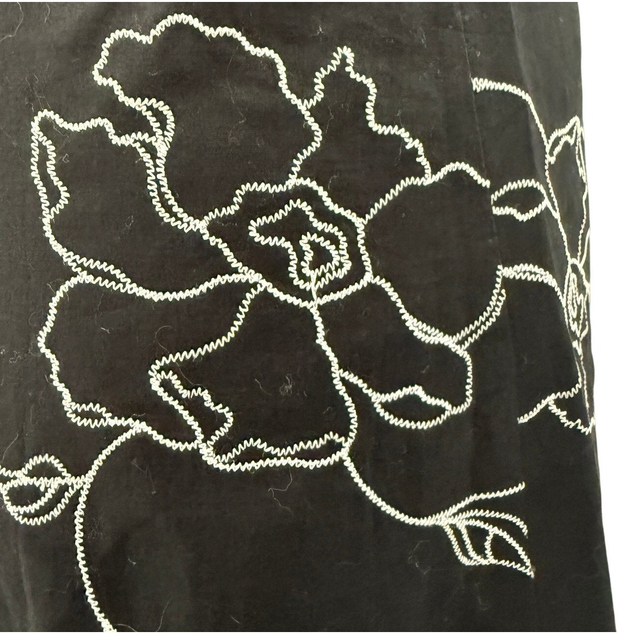 White House Black Market black Dress white floral embroidery women's size 2