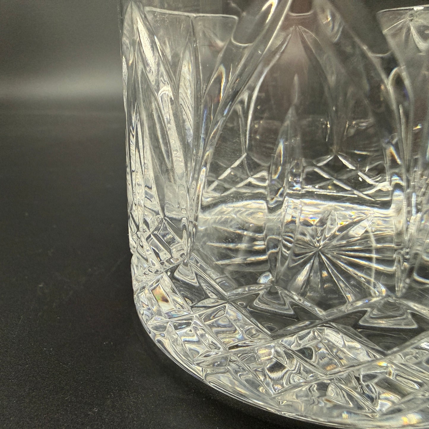 vintage glass vanity jar Round Puff Box Atlantis Chartres (Cut) blown glassware