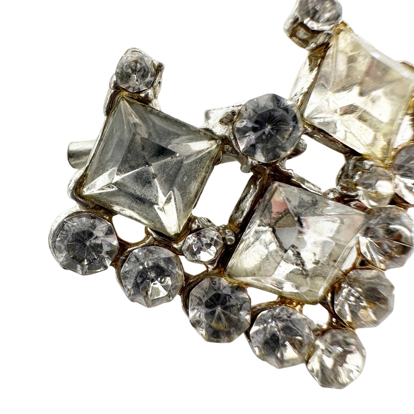 vintage diamond-shaped rhinestones BROOCH sparkly jewelry pin