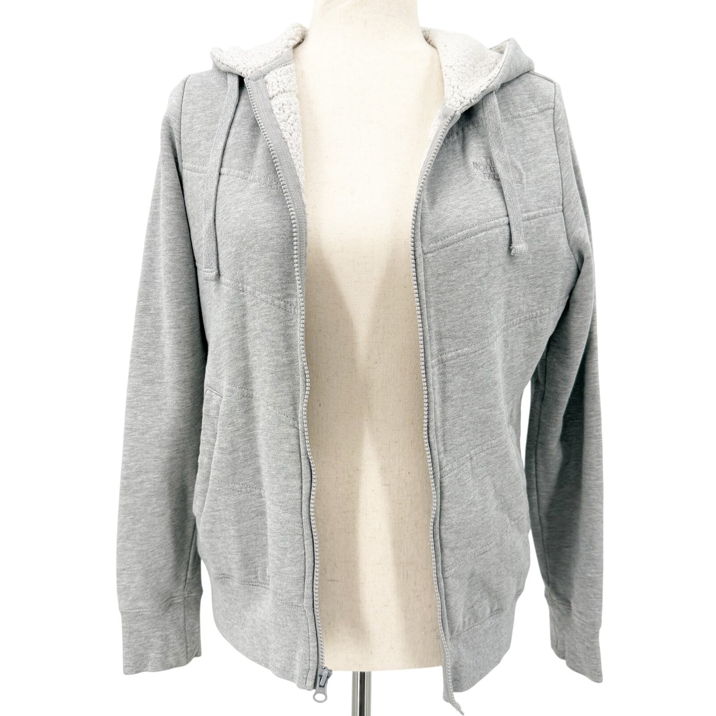 The North Face gray sweatshirt Jacket women's SMALL hoodie attached hood