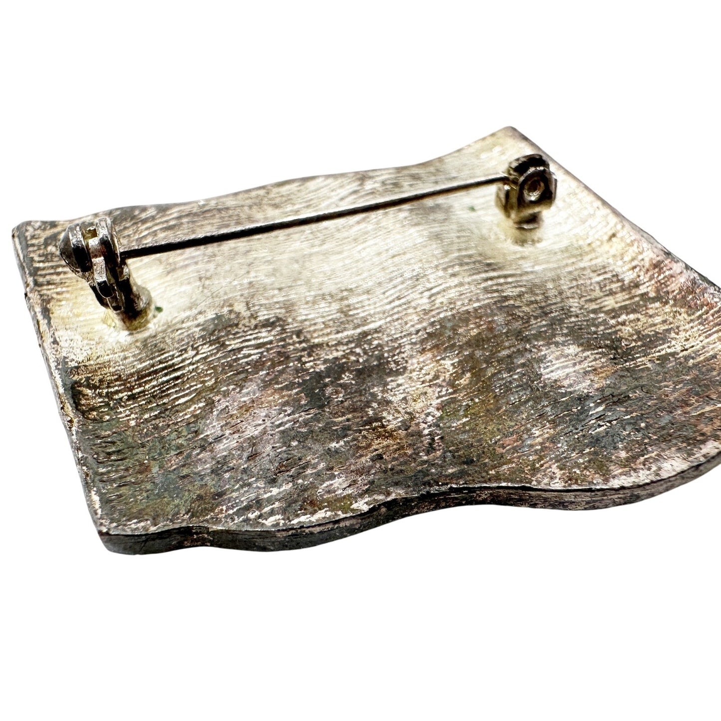 vintage American waving Flag rhinestone BROOCH patriotic jewelry pin red blue