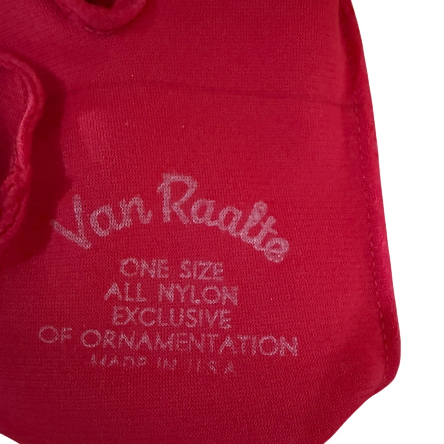 vintage Van Raalte red nylon Fashion Gloves women's OS one size made in USA