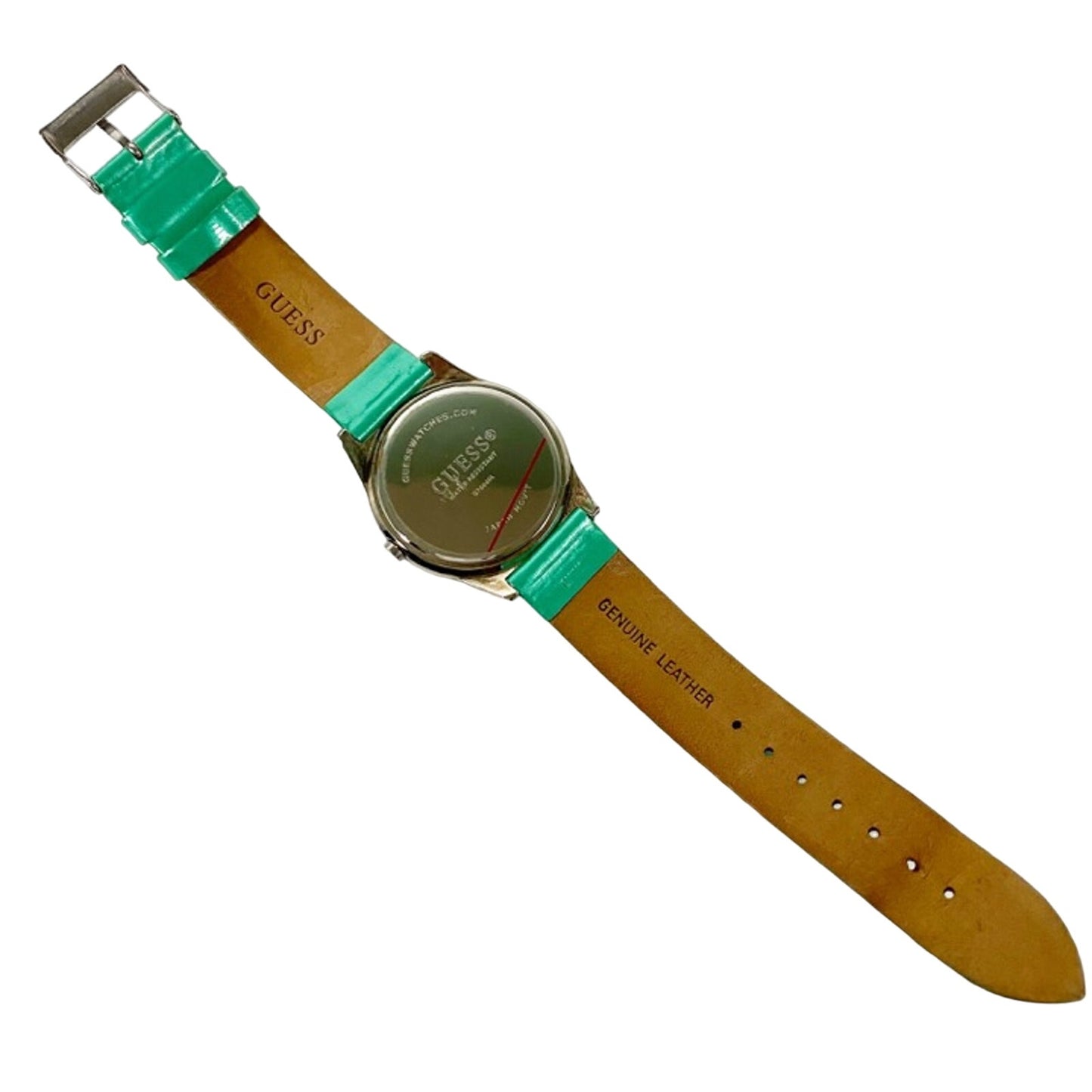 ladies GUESS bright turquoise green analog WATCH rhinestones G76040L