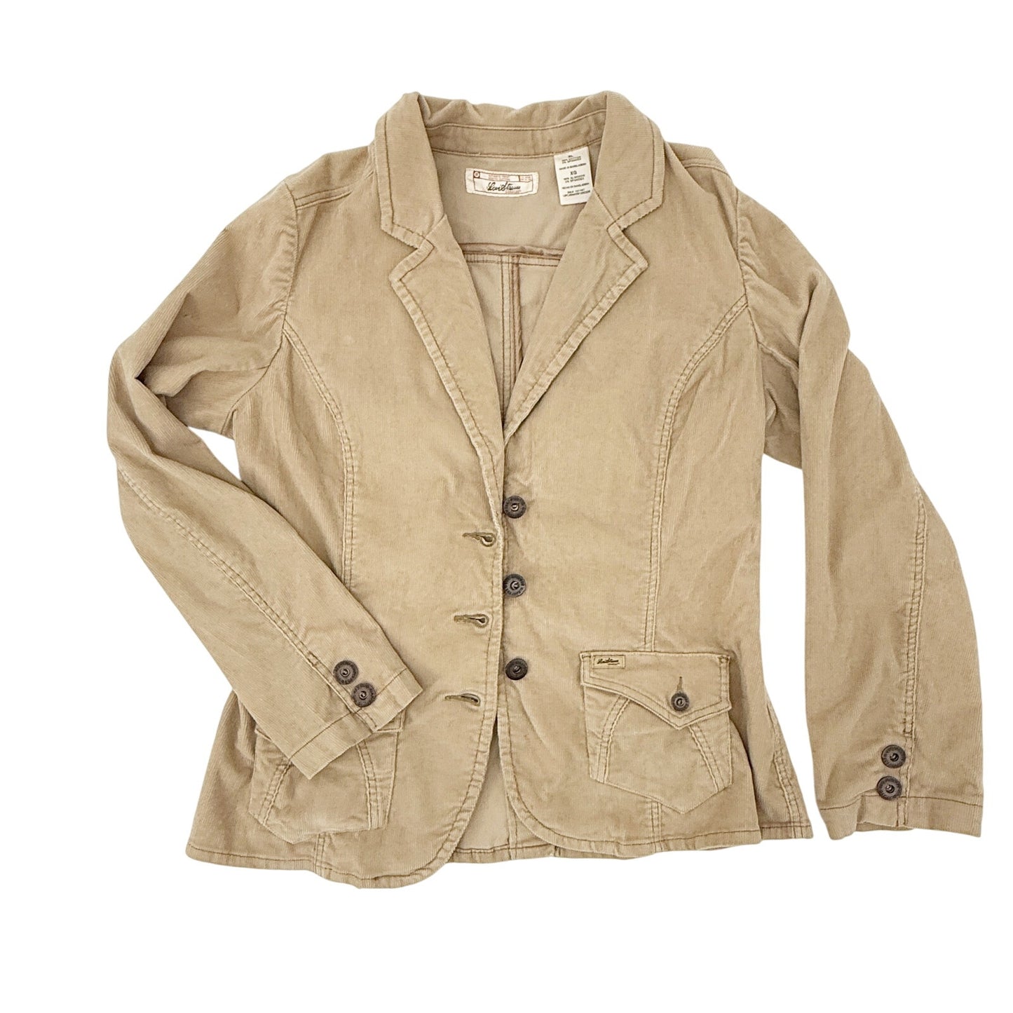 Levi Strauss tan corduroy Blazer Jacket women's XL button front Western top