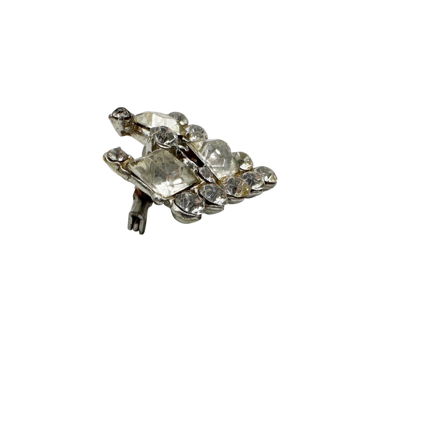 vintage diamond-shaped rhinestones BROOCH sparkly jewelry pin