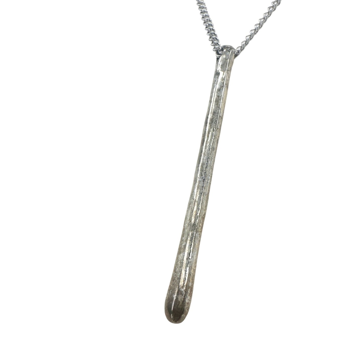 Bellaforma Jewelry silver tone metal Bar Pendant Necklace 18" long chain