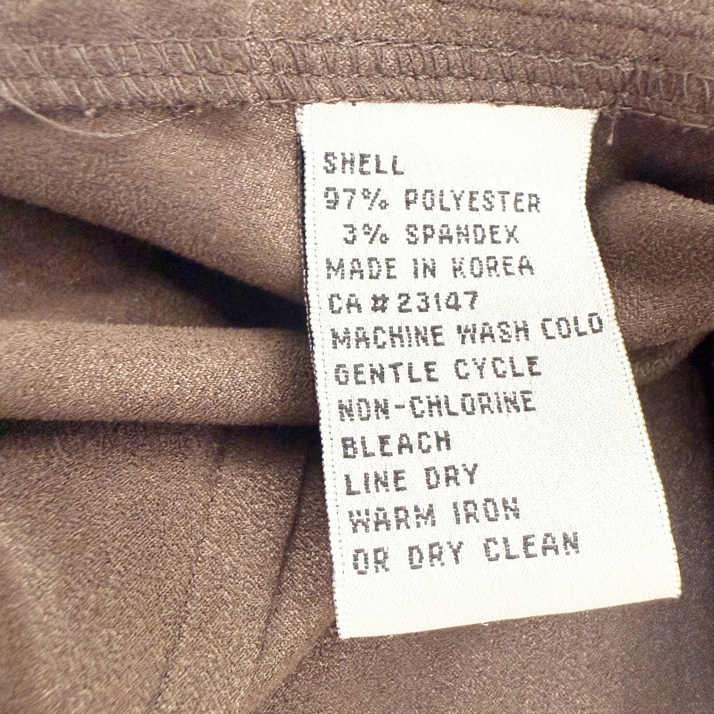 Talbots Collection brown stretch Button Up Top women's 10 large shirt faux suede