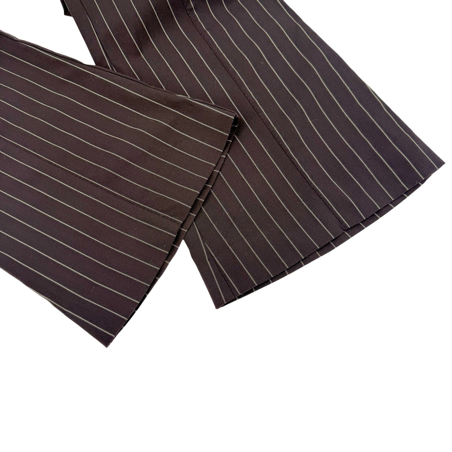 bebe brown with gold pinstripe Trouser Dress office Pants women's size 6 small