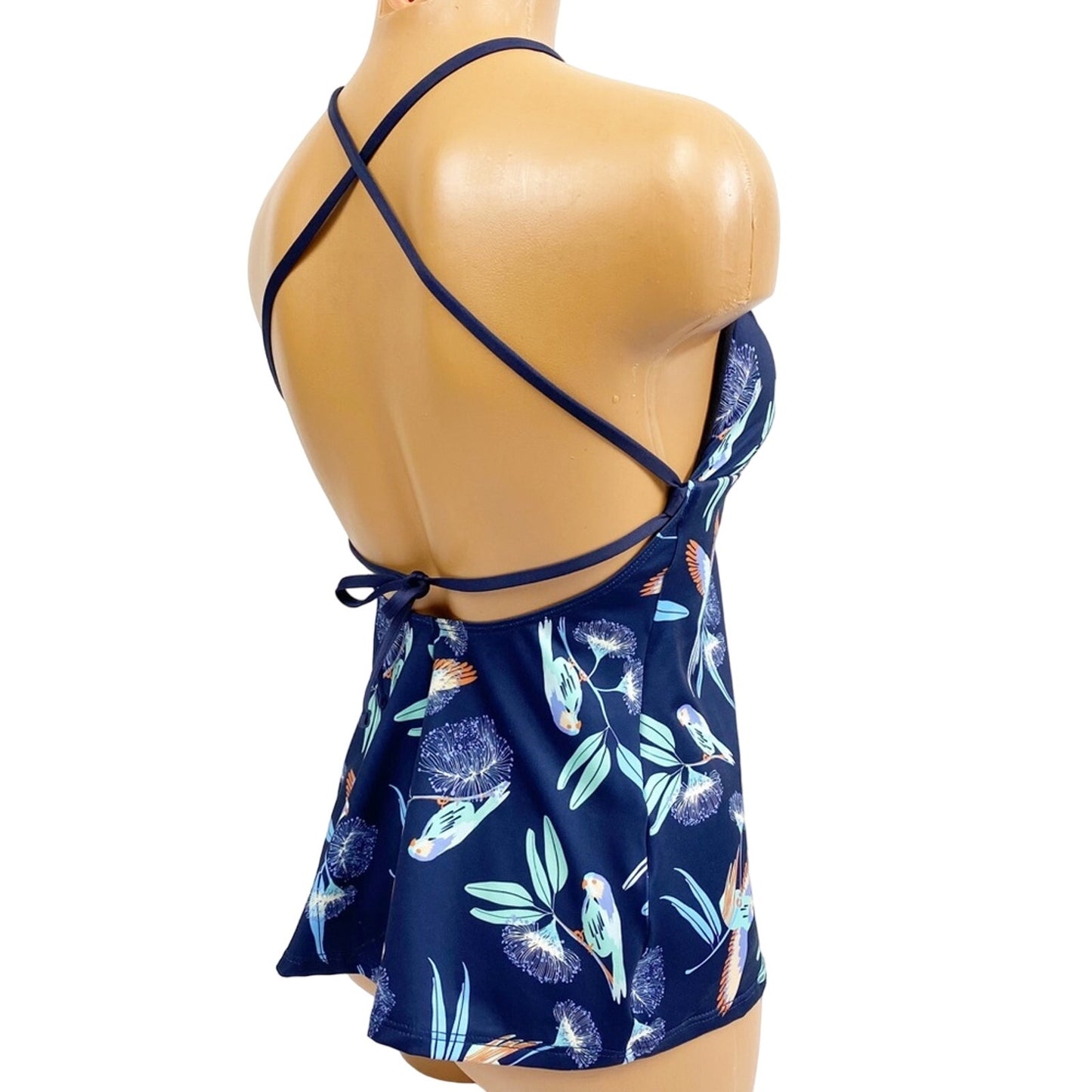 Patagonia parrots Glassy Dawn blue Tankini swim TOP women's XS new $89 swimwear
