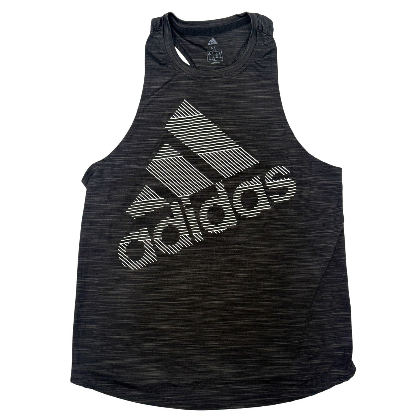 Adidas black with white logo Tank Top women's MEDIUM athletic workout wear