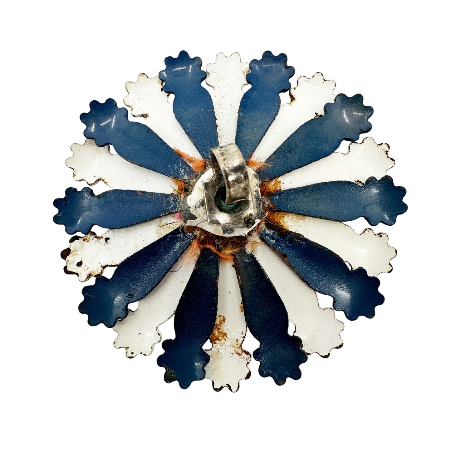 vintage red white blue Enamel Flower Pendant??? pinwheel patriotic jewelry
