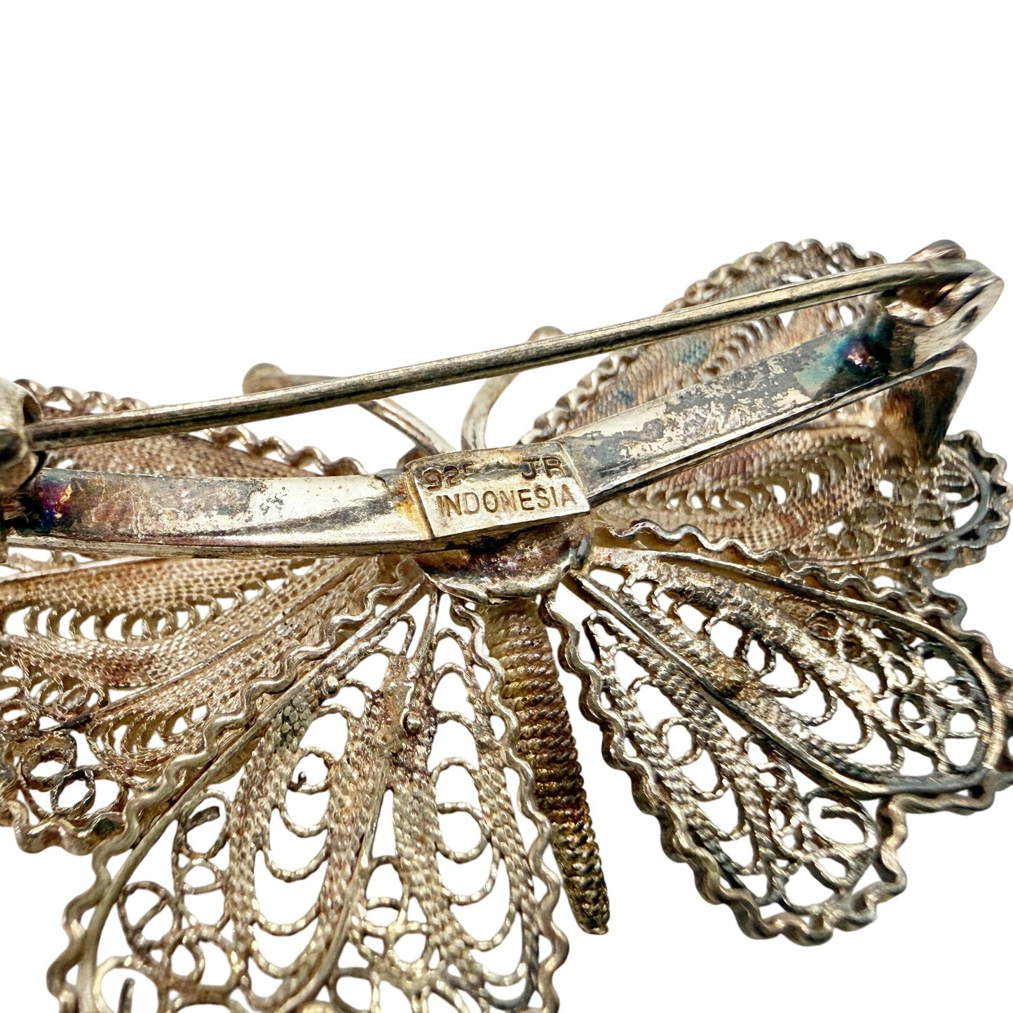 vintage 925 sterling silver Butterfly BROOCH insect jewelry pin JR Indonesia