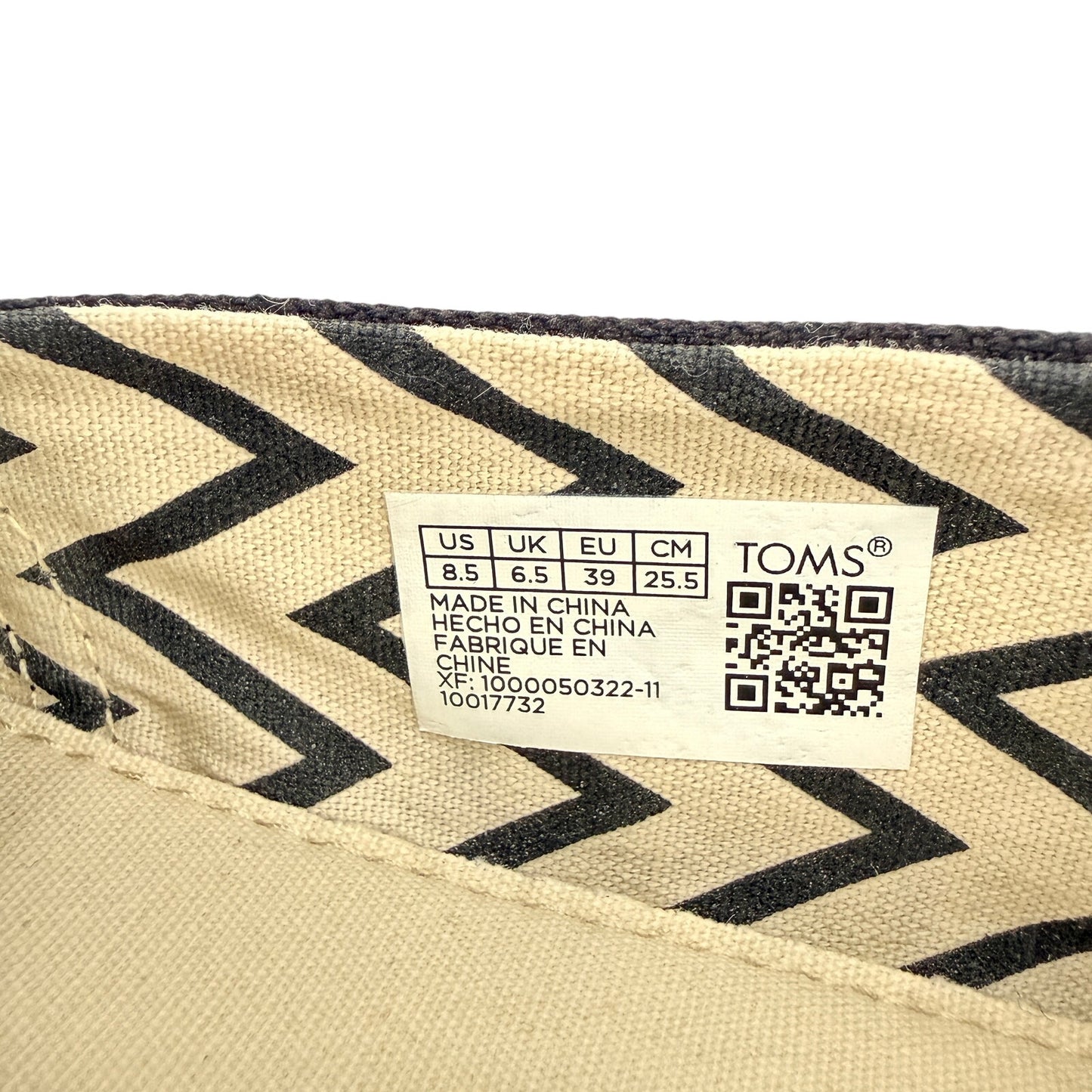 TOMS black Alpargata Heritage Canvas Slip-on Shoes womens 8.5 classic espadrille