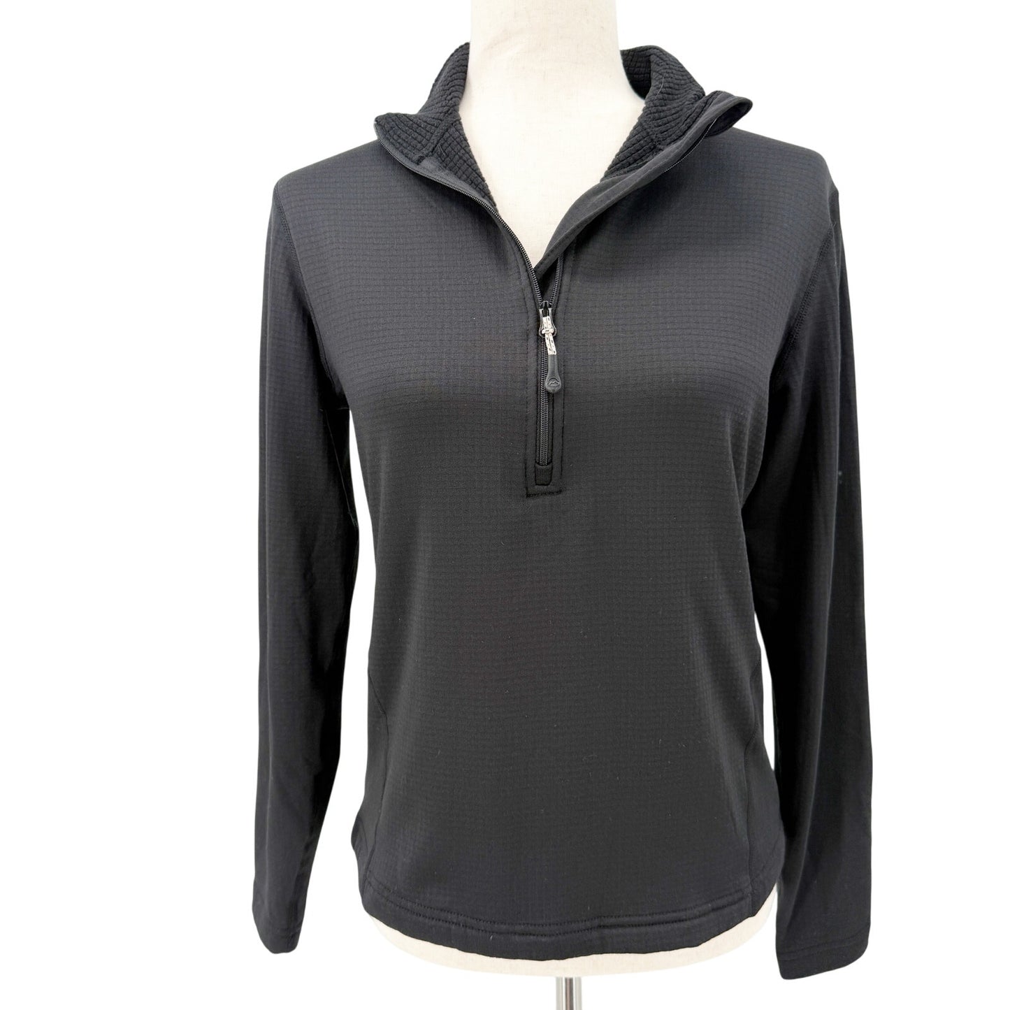 Magellan Outdoors black 1/4 zip Pullover Top women's SMALL cold weather shirt