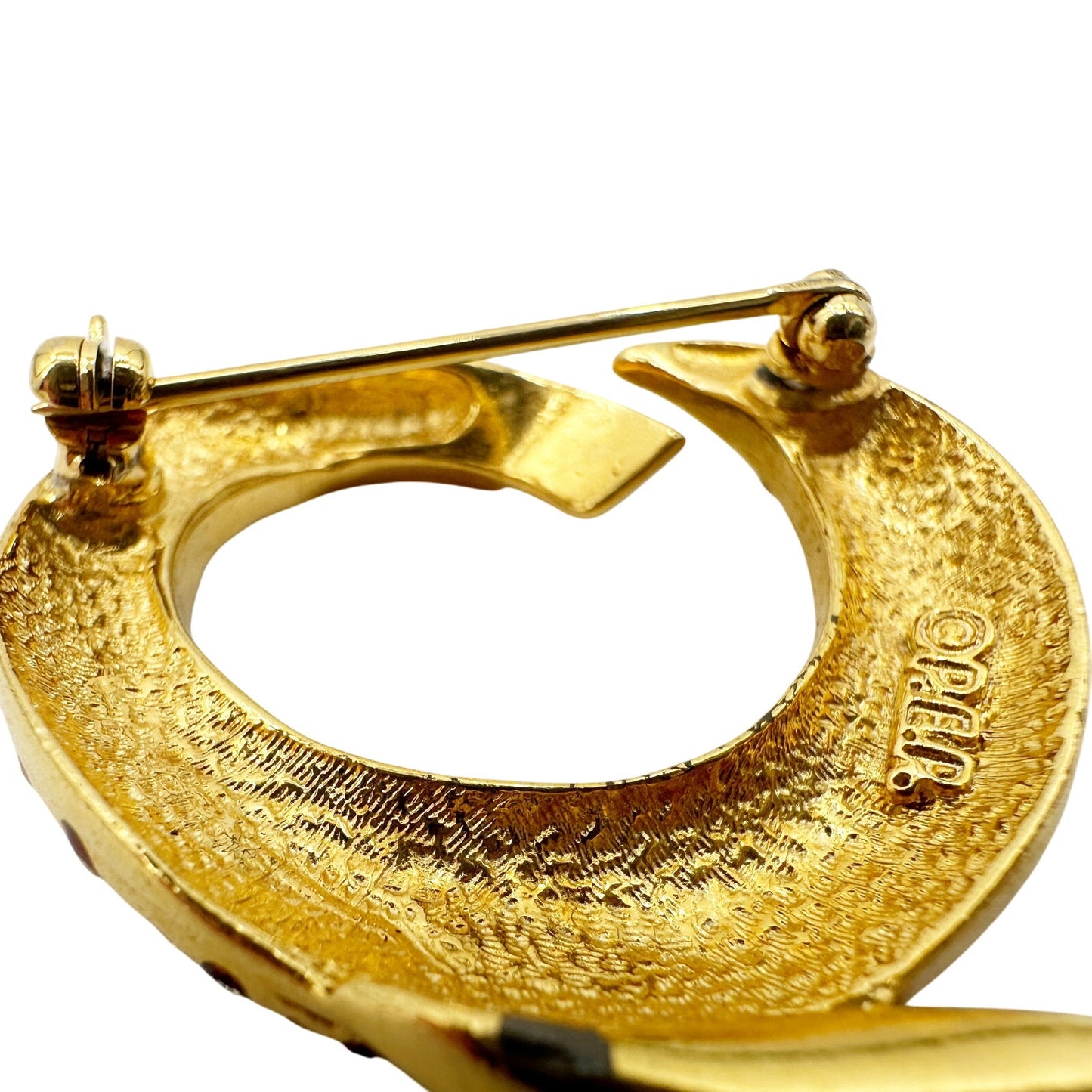vintage Erwin Pearl PEP black & gold snake BROOCH jewelry pin *needs repair*
