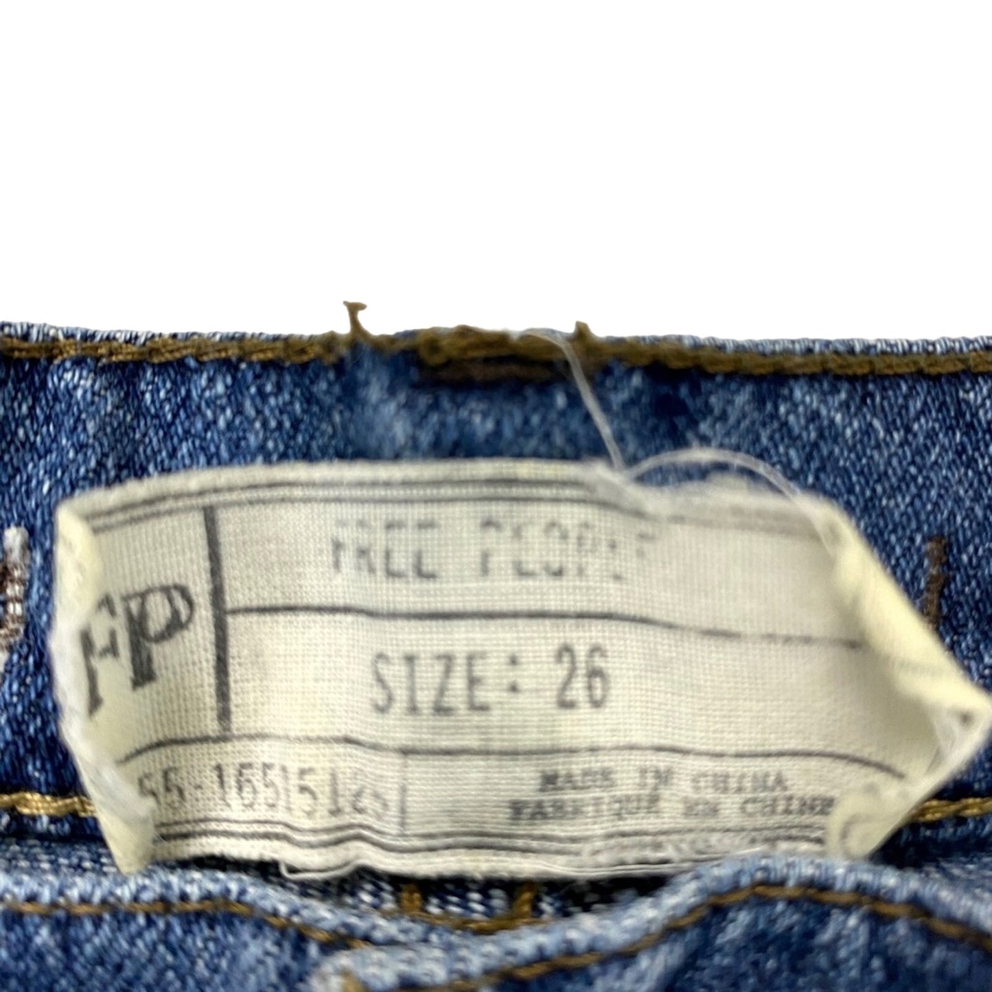 Free People blue denim Crop Length distressed Jeans women's 26 small