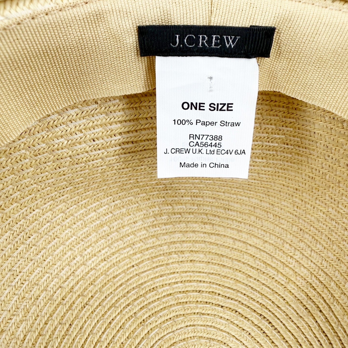 J.Crew tan khaki Floppy paper straw sun Hat beach shade coastal casual boho