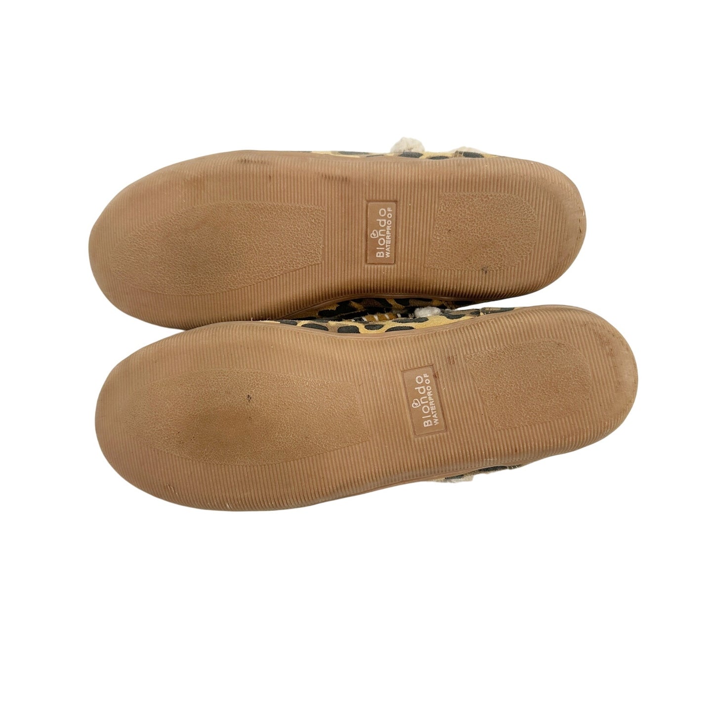 Blondo leopard print Booties black tan boots womens 7M waterproof shoes faux fur