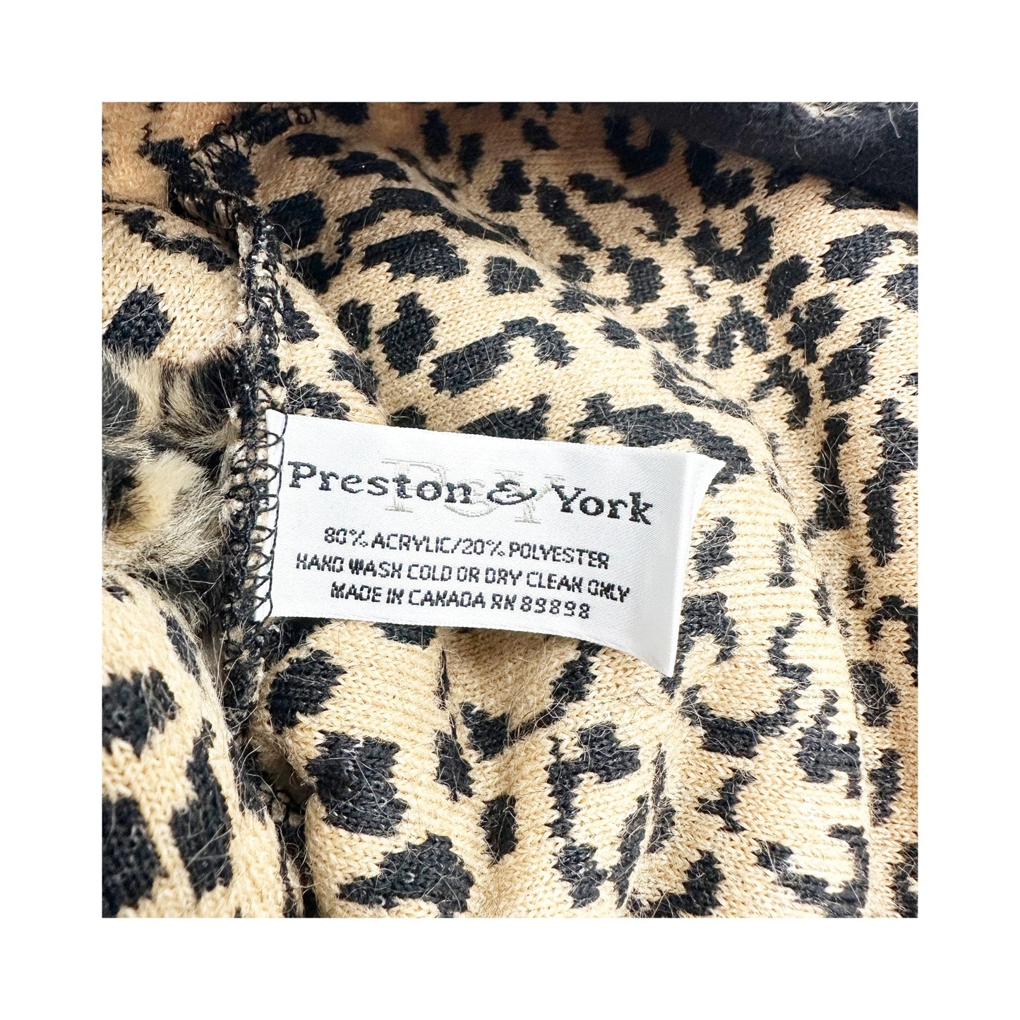 Preston & York leopard animal print faux fur Beret Hat women's headwear S / M