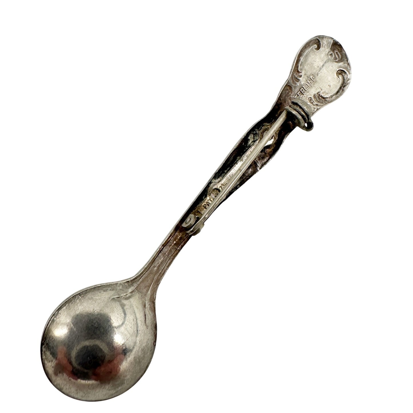 vintage sterling silver miniature spoon BROOCH jewelry pin 2.5" long