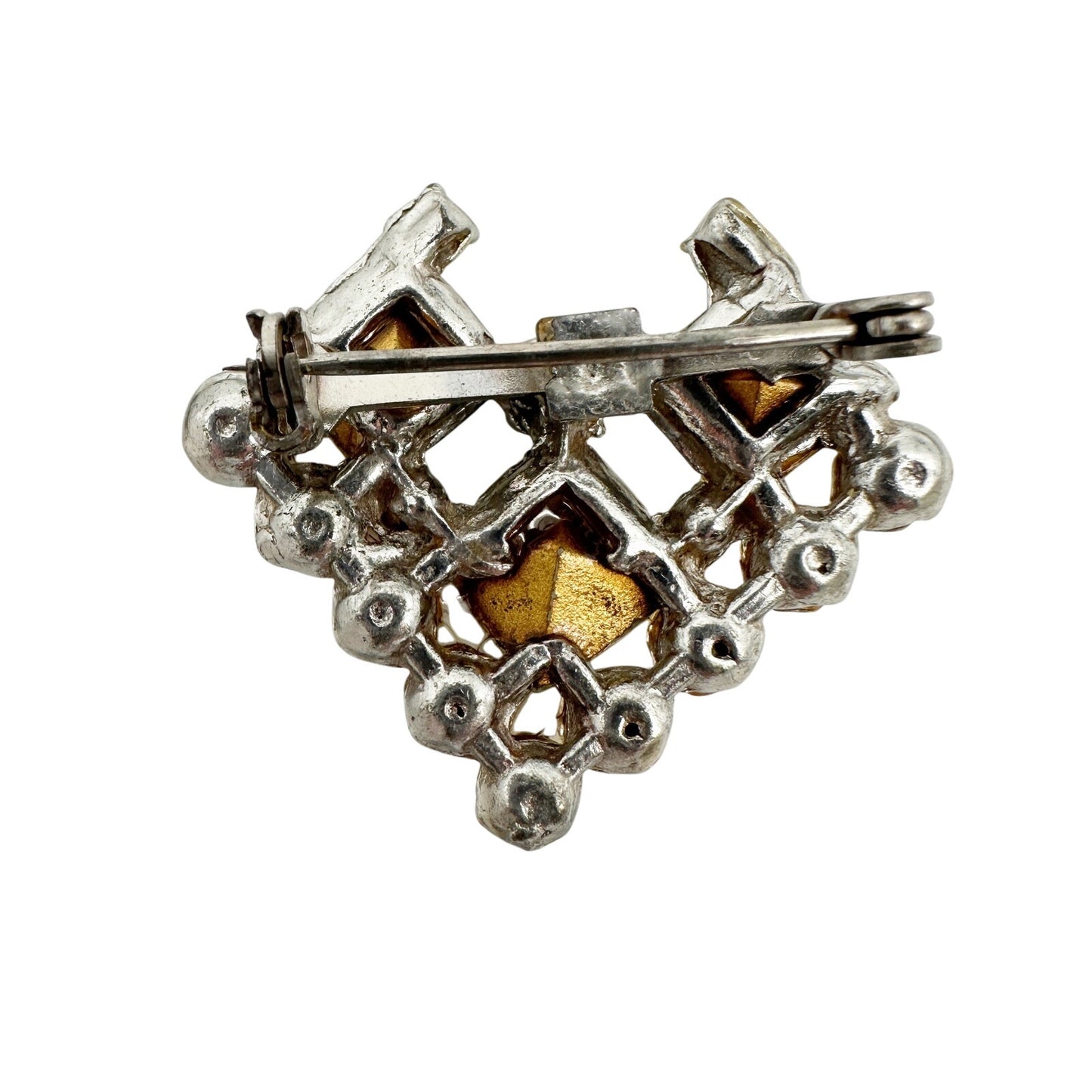 vintage diamond-shaped rhinestones BROOCH sparkly jewelry pin