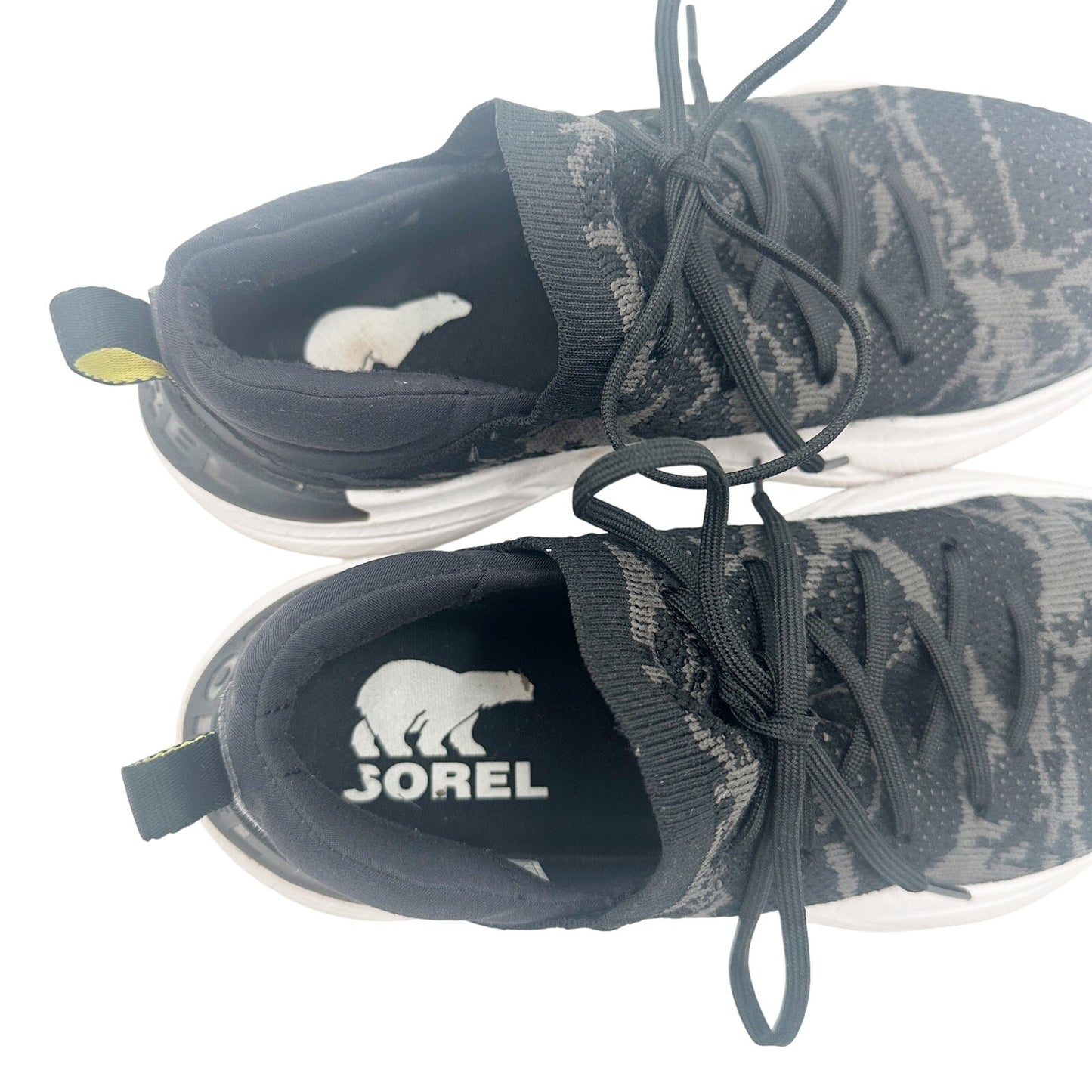 Sorel Explorer Blitz Stride black camo Lace Sneakers women's 6 camouflage shoes