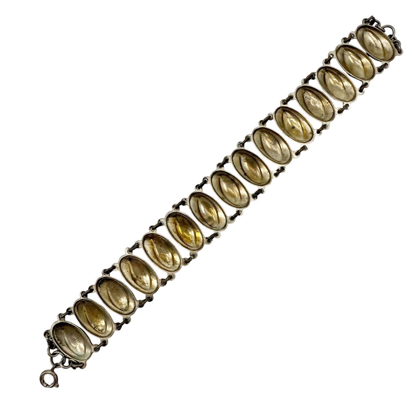 vintage gold & silver tone metal Damascene Link Bracelet marked SPAIN