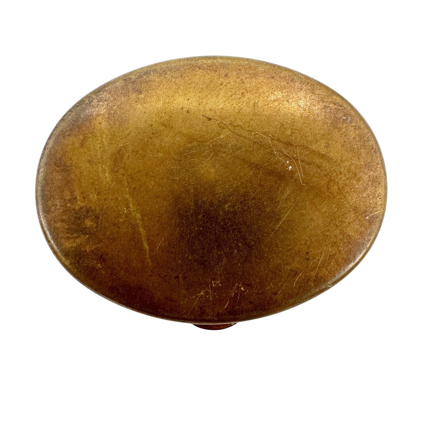 vintage gold tone metal Pill Box small oval container