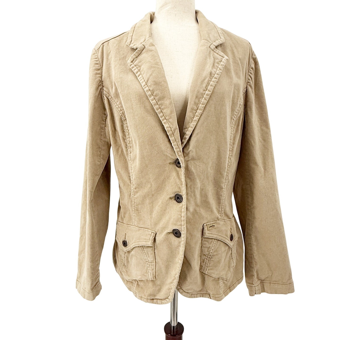 Levi Strauss tan corduroy Blazer Jacket women's XL button front Western top