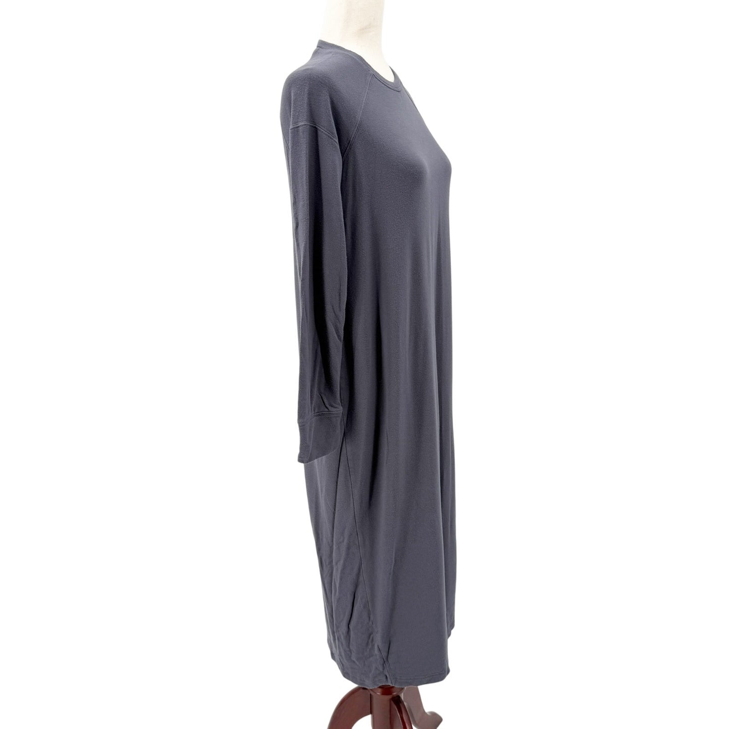 Silence + Noise dark gray Sweatshirt long Dress women's SMALL casual midi length