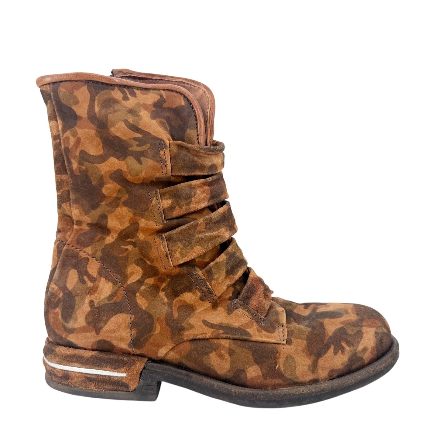 A.S.98 brown camouflage Traver leather Boots women's EU 37 shoes mid-calf