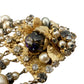 vintage Eugene gold & cascading faux pearls BROOCH floral costume jewelry pin