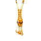 vintage orange & burgundy seed bead flowers Tassel Necklace porcupine quills