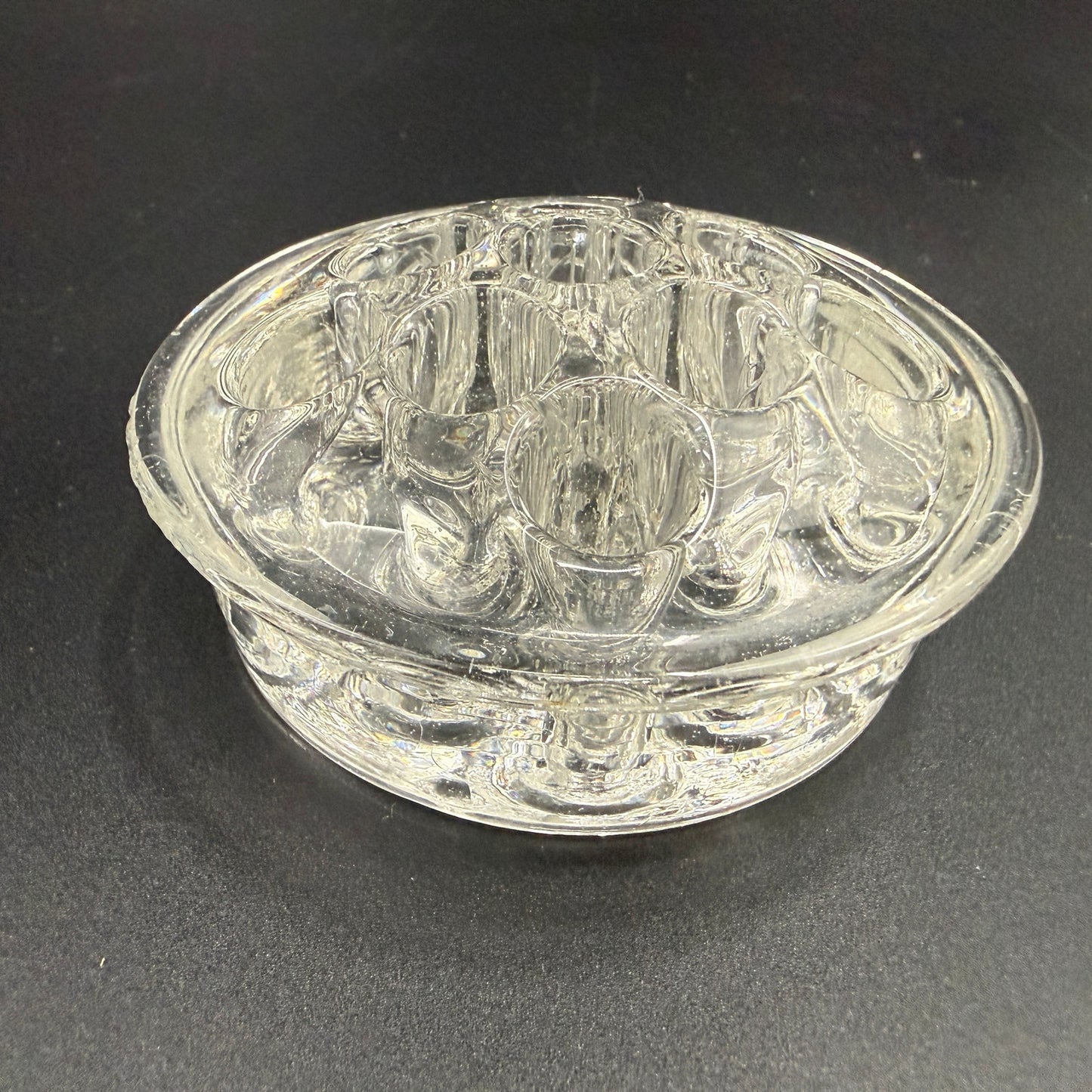 11 hole Flower Frog | vintage glassware