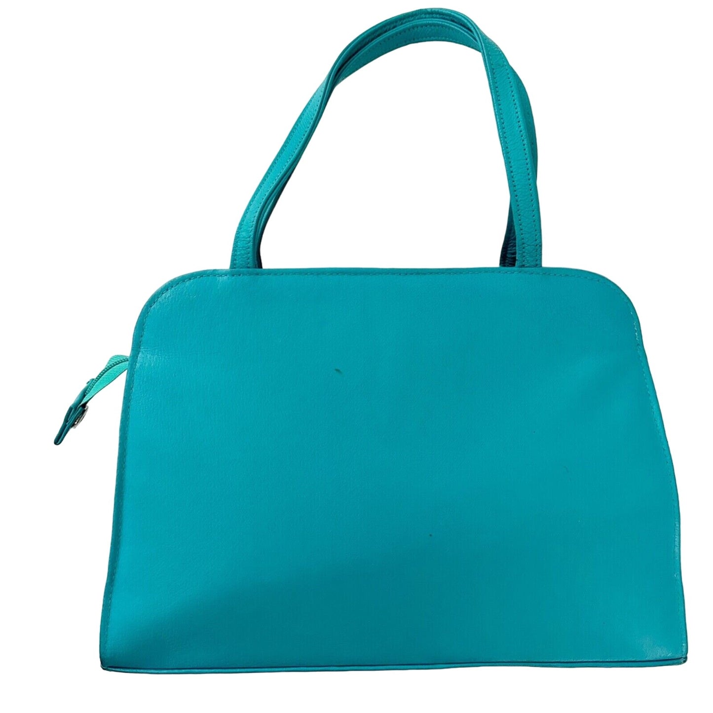 vintage Barse faux leather blue Handbag w/ black bow top handle bag purse