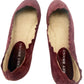 Audrey Brooke burgundy Winny Ballet Flats size 7M shoes suede leather scalloped