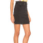 Free People black stretch denim Livin It Up Belted Mini SKIRT size 12 new $68