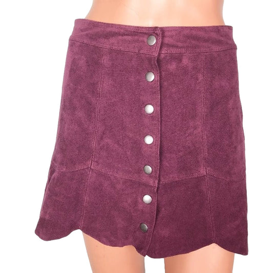 American Eagle faux suede red wine colored short SKIRT mini size 4 womens