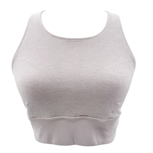 Alo Yoga heather pink gray Low Impact Sports Bra racerback women's SMALL