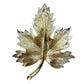 vintage Sarah Coventry gold silver Maple Leaf brooch jewelry *missing pin repair