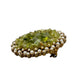 vintage faux pearls gold green stones BROOCH floral jewelry pin