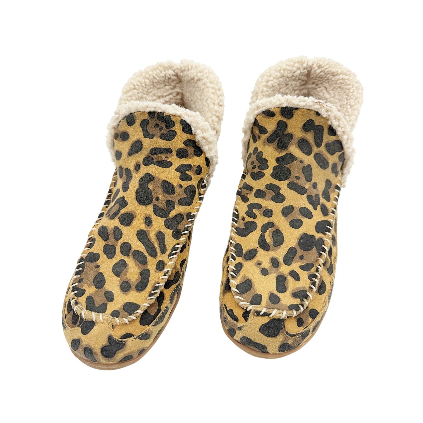 Blondo leopard print Booties black tan boots womens 7M waterproof shoes faux fur