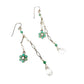 handmade silver turquoise crystal dangling EARRINGS jewelry NEW vintage beads