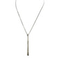 Bellaforma Jewelry silver tone metal Bar Pendant Necklace 18" long chain