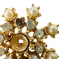 vintage gold faux pearls & rhinestones Starburst snowflake Brooch jewelry pin