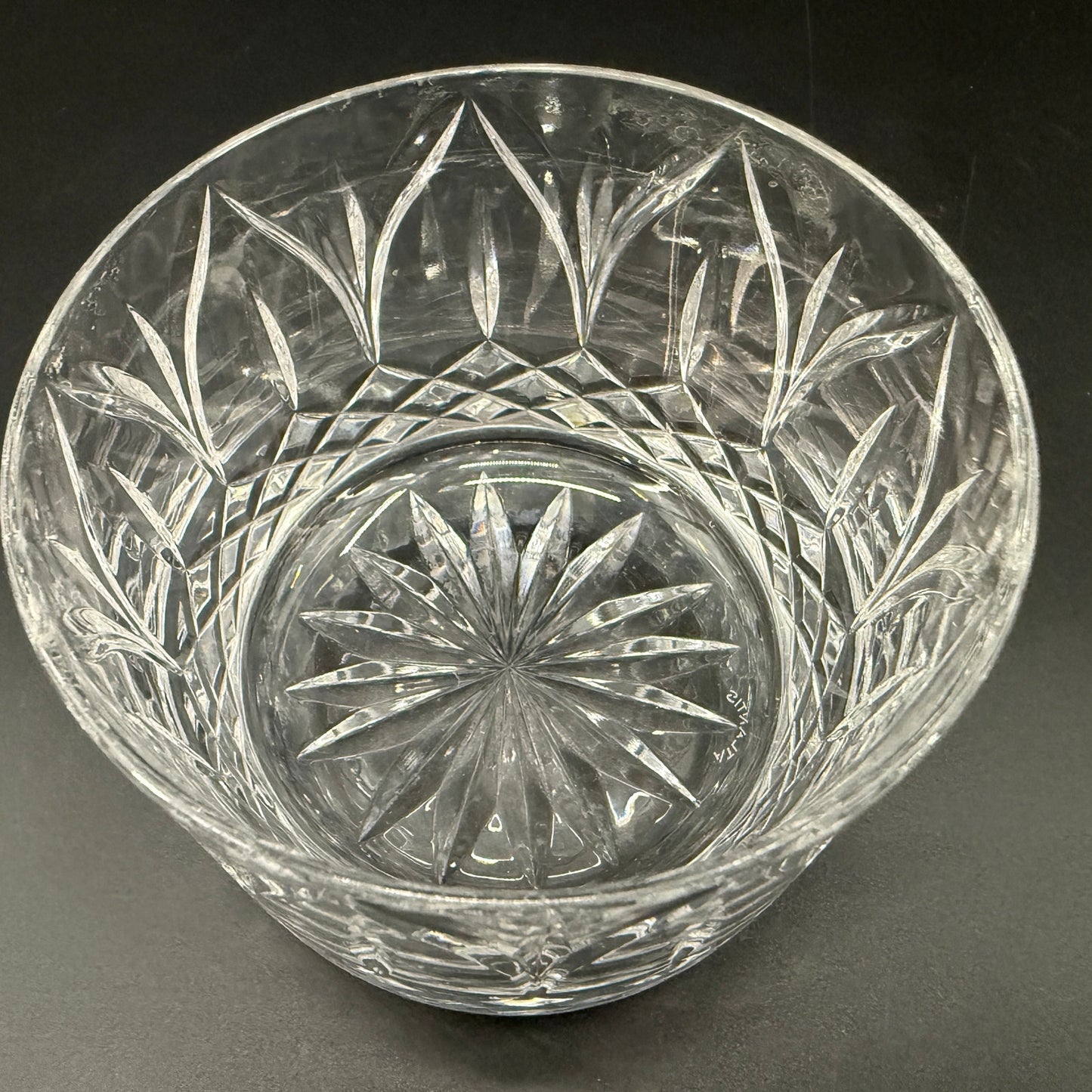 vintage glass vanity jar Round Puff Box Atlantis Chartres (Cut) blown glassware