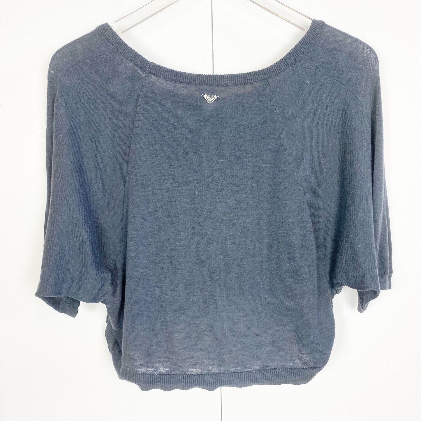 womens ROXY dark gray Sweater Crop Top size SMALL lightweight