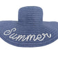 navy blue SUMMER silver sequins Floppy straw sun Hat beach shade coastal casual